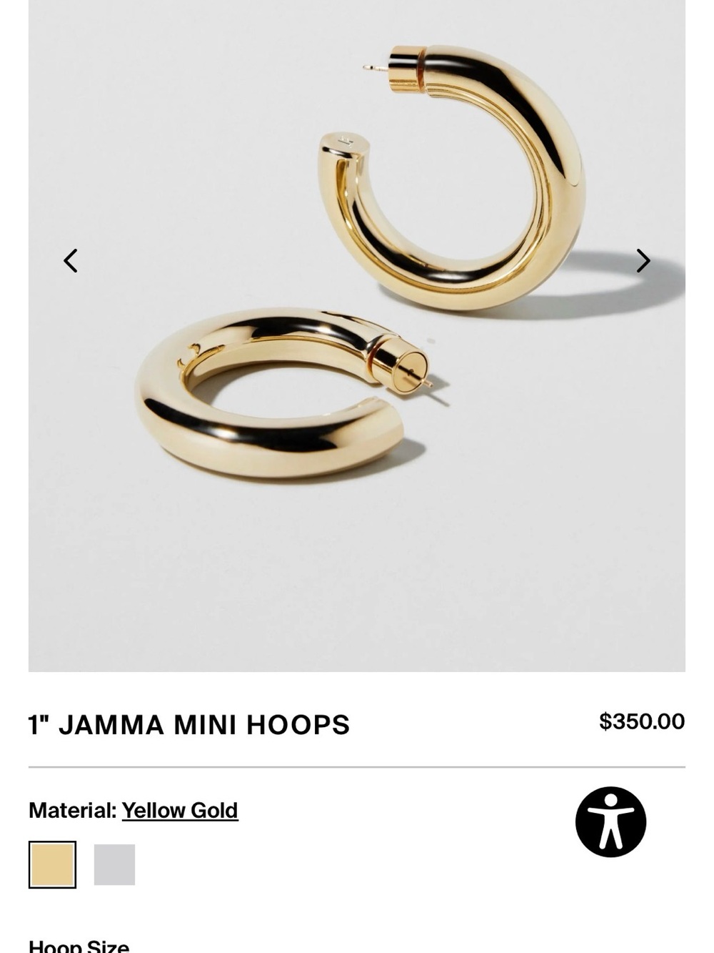 Jennifer Fisher Yellow Gold Chunky Mini Hoop Earrings